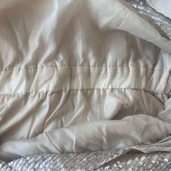 She + Sky Champagne Sequin Romper with Wrap Large - Picture 15 of 15